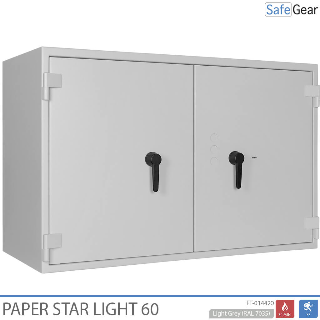 Paper Star Light 60 Document Safe - 28 Binders - Burglary Test S2 / Fire Test 30m