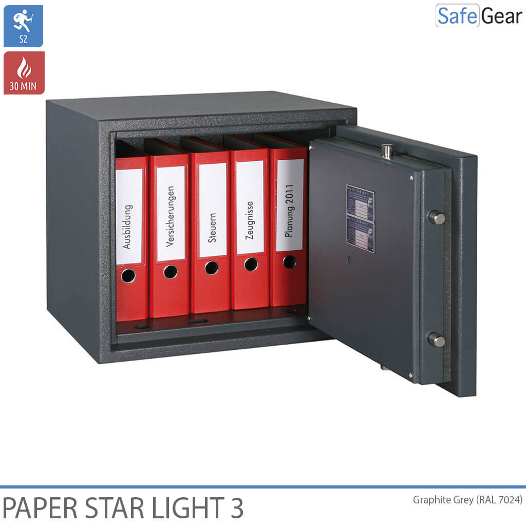 Paper Star Light 3 Fire Safe - 5 Binders - Burglary Test Grade S2 / Fire Test 30 min