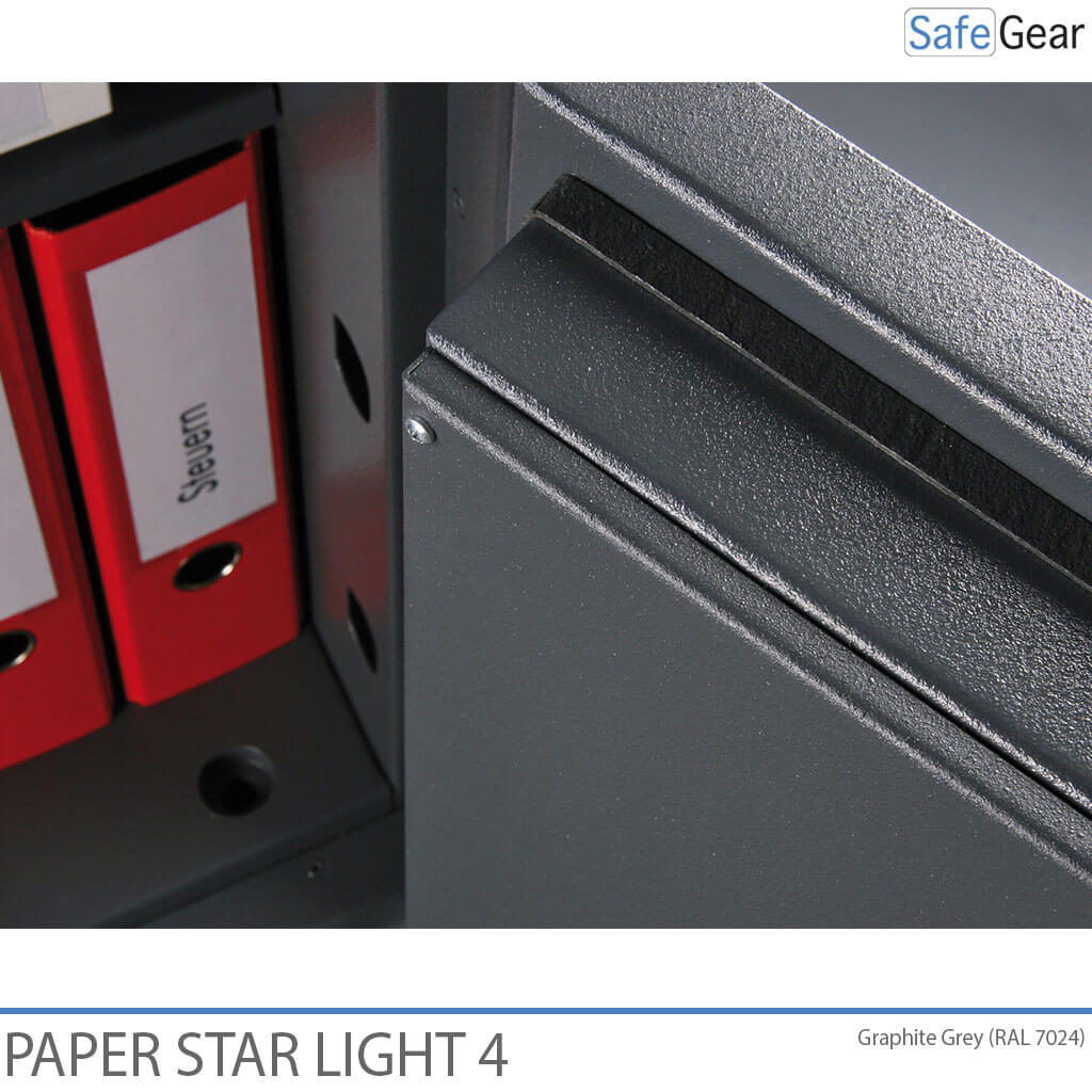 Paper Star Light 4 Trezor na ochranu pred požiarom – 7 zakladačov – Trieda odolnosti proti vlámaniu S2 / požiarna odolnosť 30 minút