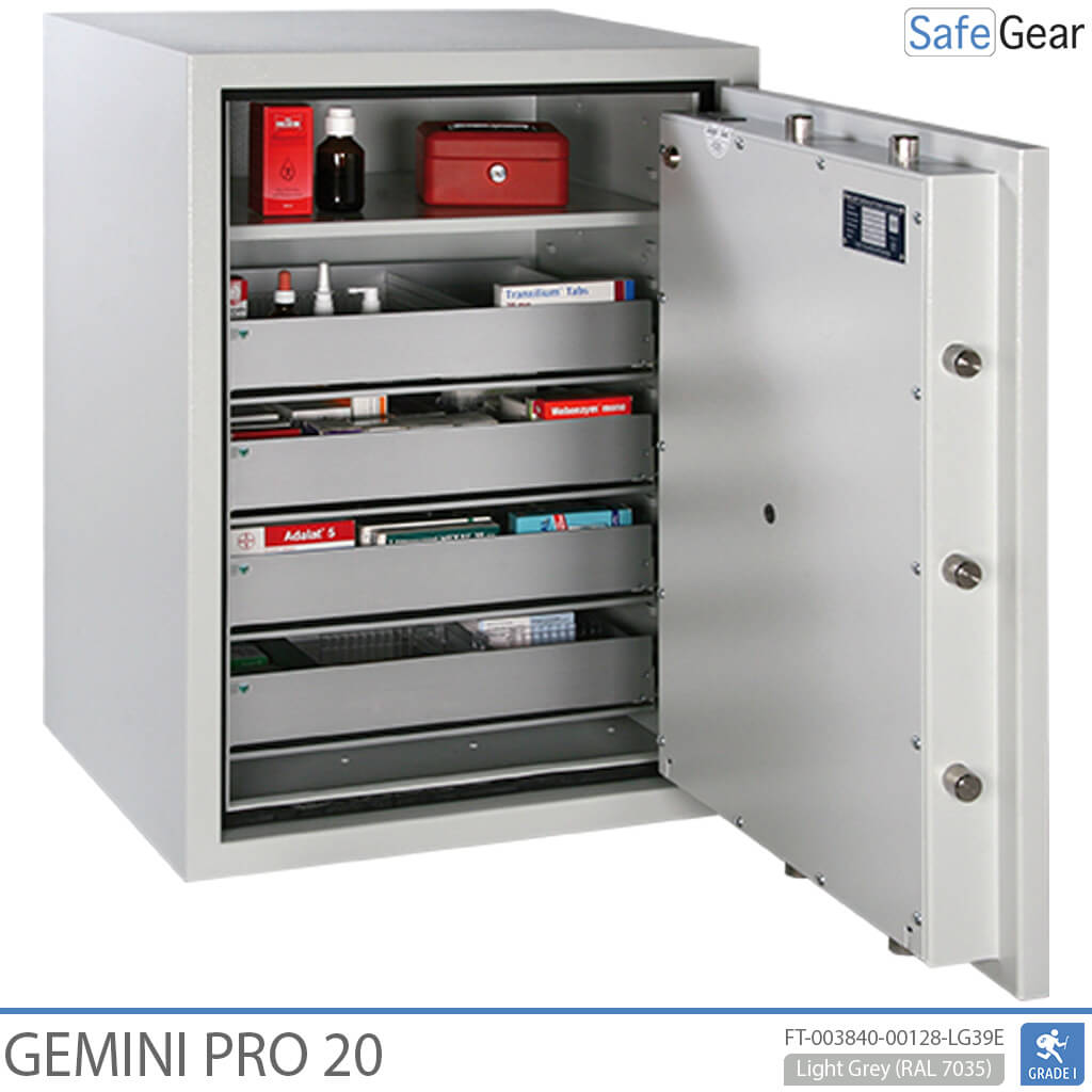 Gemini Pro 40 – Trezor pre lekáreň (180 litrov) – 6 zásuviek – Test odolnosti proti vlámaniu Trieda I