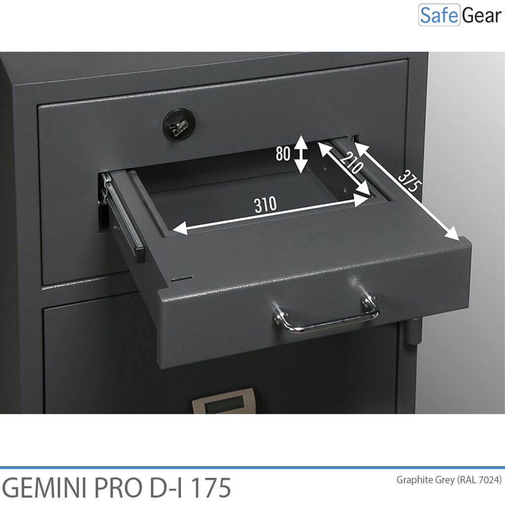 Gemini Pro D-I 175 Vhadzovací Trezor (205 L) – skúška odolnosti proti vlámaniu D-I – Kódový Zámok s 9 používateľskými kódmi