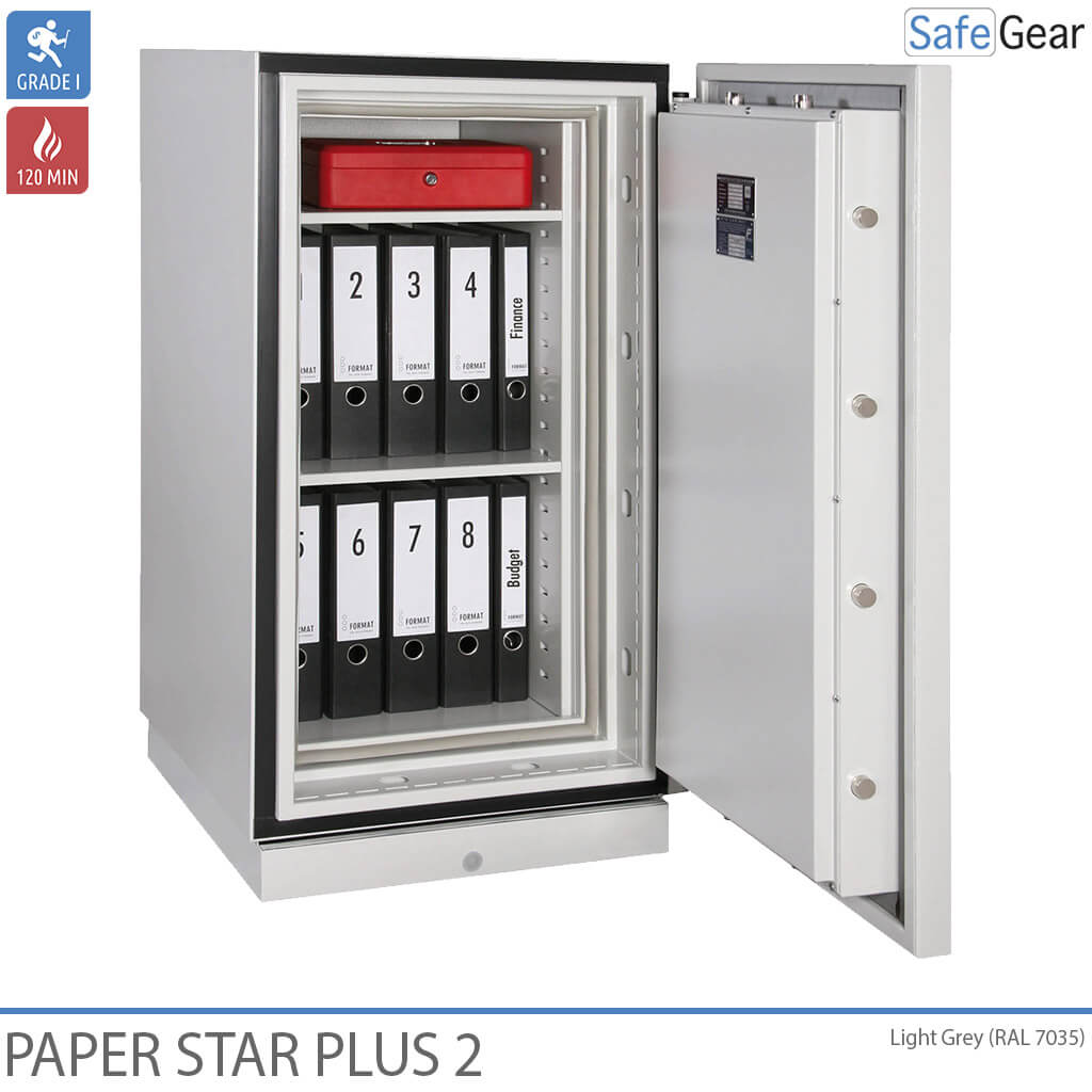 Paper Star Plus 2 Ohňovzdorná Skriňa (141 L) – Trieda I podľa skúšky odolnosti proti vlámaniu / skúška požiarnej odolnosti 120 min