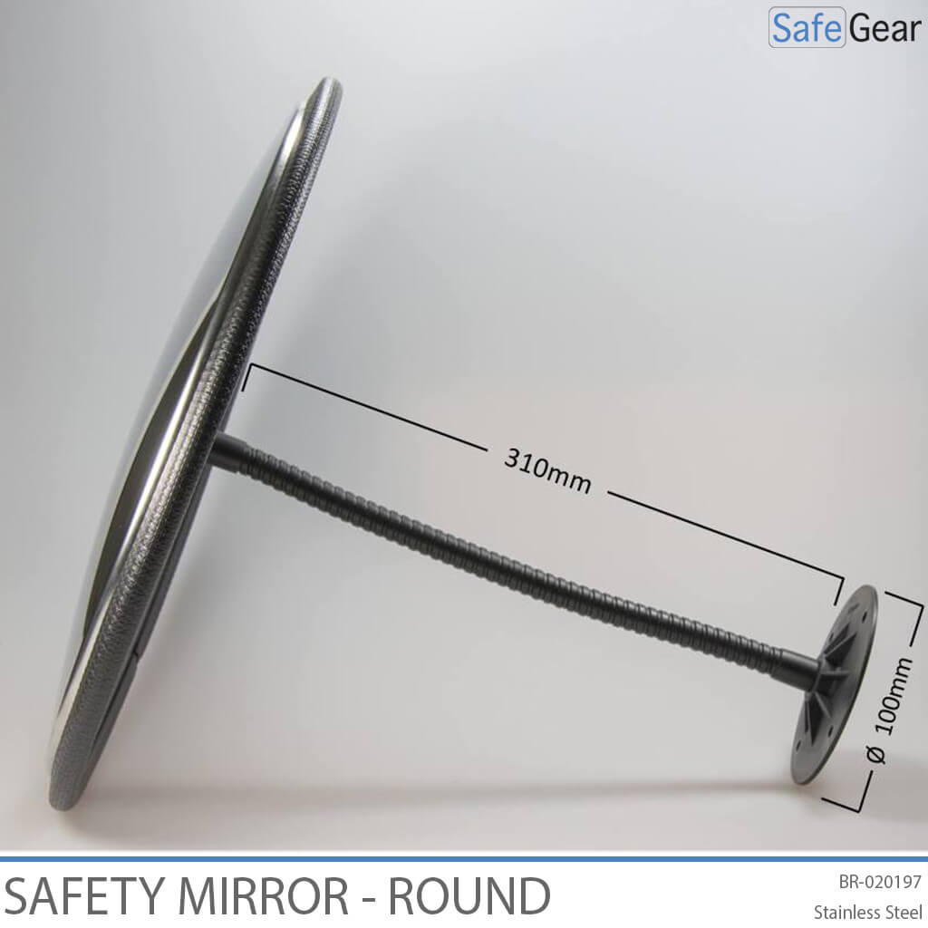 Stainless Steel Inspection Mirror - Diameter 32cm - Adjustable