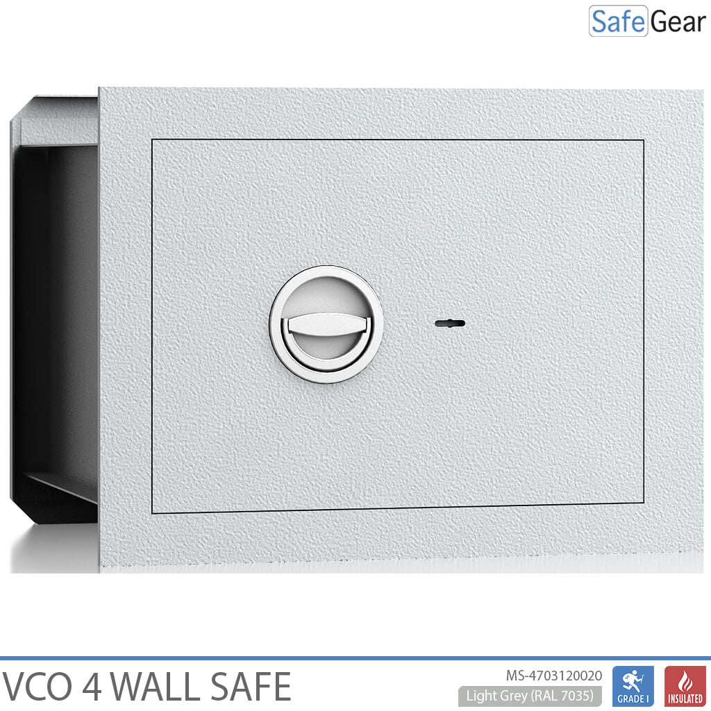 Nástenný trezor VCO 4 (32 L) – Trieda 1 podľa testu odolnosti proti vlámaniu – svetlosivý – zámok na kľúč